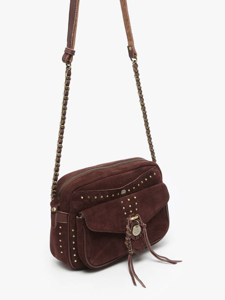 Cross Body Tas Vintage Leder Mila louise Beige vintage 3327VC ander zicht 2